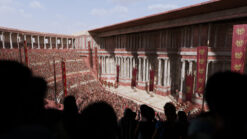 CGI reconstruction of an event in the Theatre of Pompey in Ancient Rome