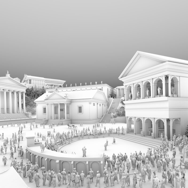 3D model view of the Curie and Comitium in the Forum Ancient Rome Republic