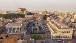 Aerial image of the Forum in Ancient Rome
