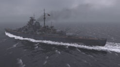 Stock footage of the Battleship Bismarck sailing in the North Atlantic Ocean