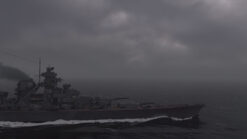 Stock footage of the Battleship Bismarck sailing in the North Atlantic Ocean