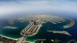 Aerial timelapse footage of The Palm Jumeirah