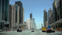 Timelapse footage of Dubai developing whilst driving along Sheikh Zayed Road
