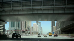 Timelapse footage of Dubai developing whilst driving along Sheikh Zayed Road