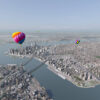 Aerial image of New York City, floating over South Williamsburg