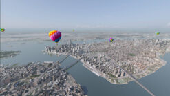 Aerial image of New York City, floating over South Williamsburg