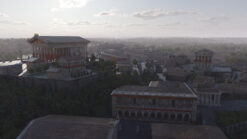 Aerial sunset image of the Ancient Rome during the late Republic